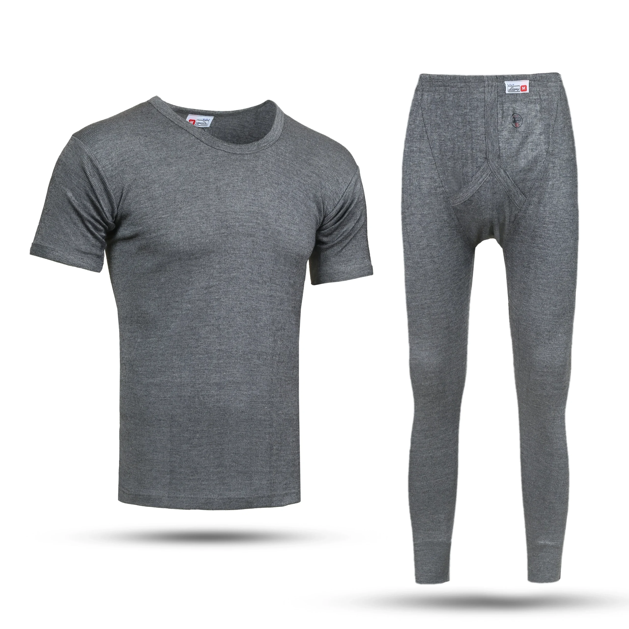 Men's luxury Charcoal Interlock Short Sleeve Warmer Set - Image 5