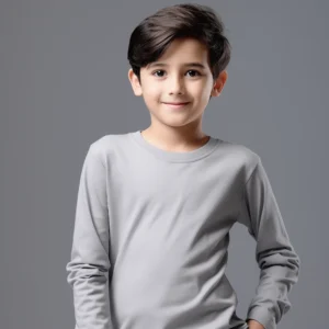 Boys round neck top grey(C91 interlock)