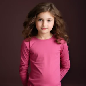 Girls premium round neck top Fuchsia (C91 interlock)