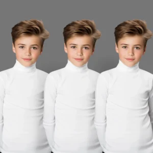 Pack Of 3 Unisex high neck top (C91 interlock) D3