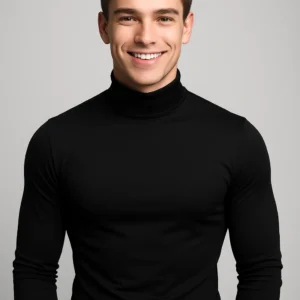 Men's black turtleneck C77
