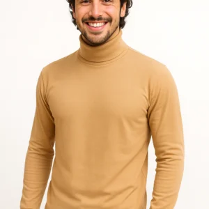 Men's beige turtleneck C77