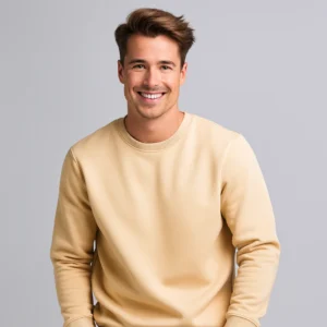 Men's beige round neck C77