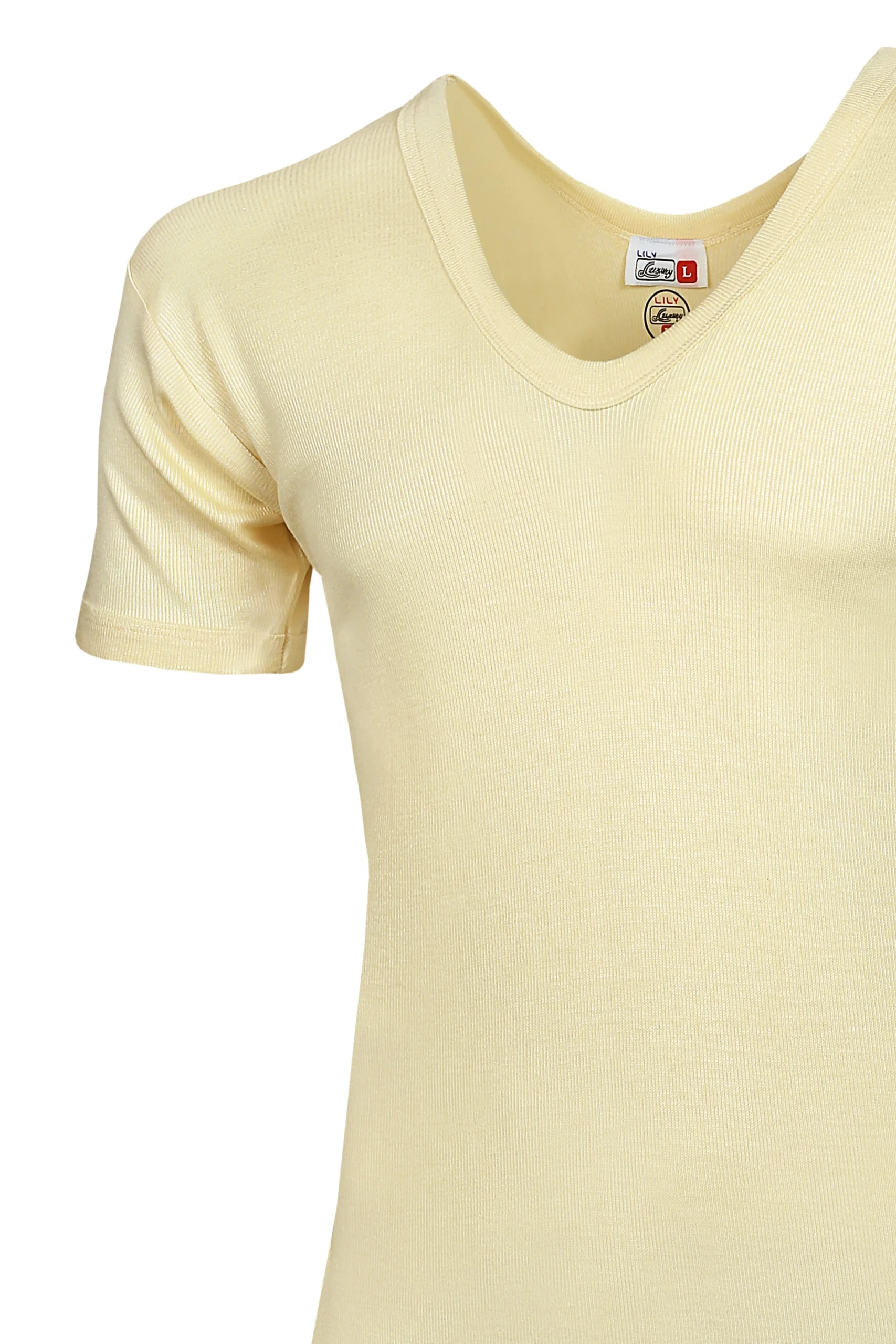 Women yellowish warmer top short sleeve 505 - Image 4