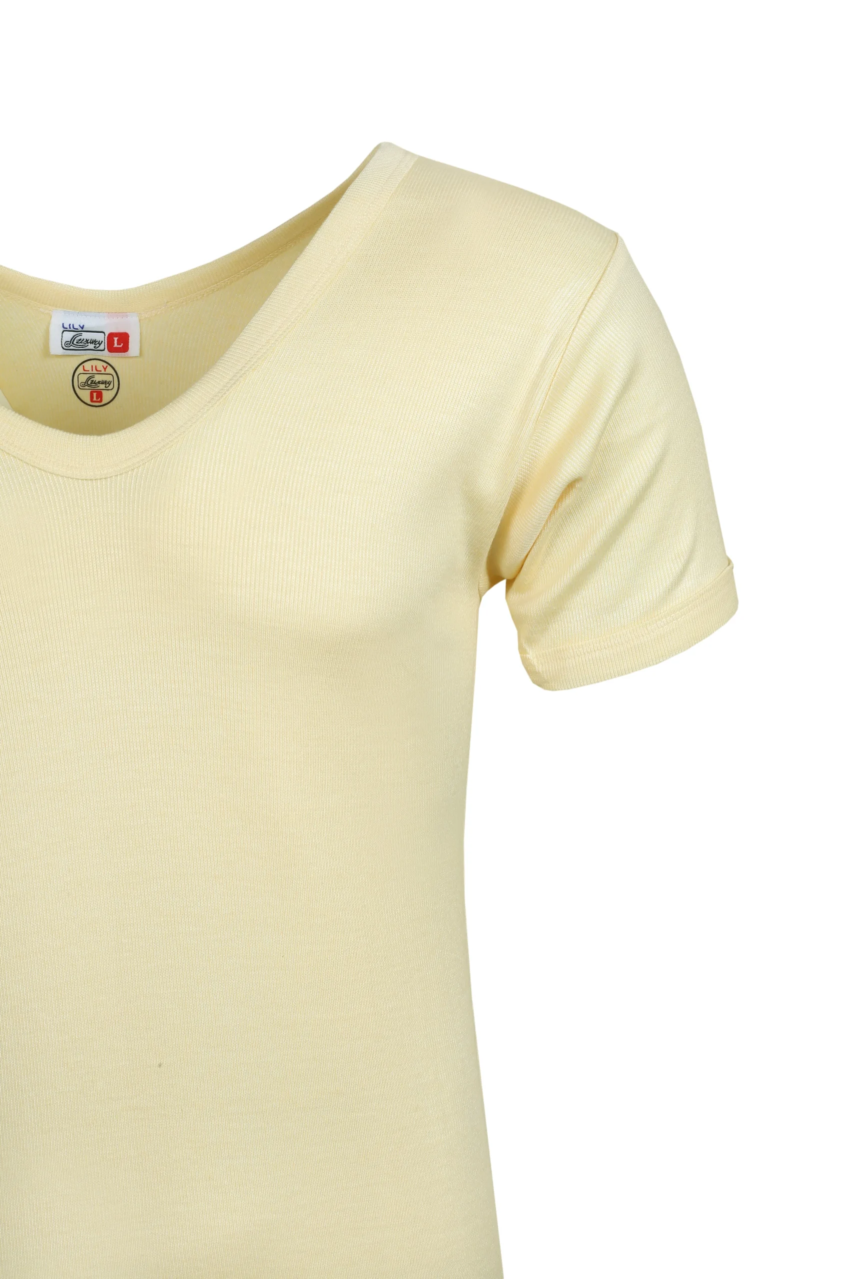 Women yellowish warmer top short sleeve 505 - Image 3