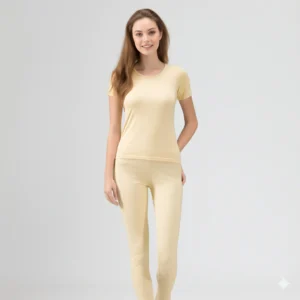 Women yellowish warmer set short sleeve 505