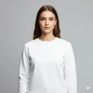 Women's White Round Neck C77