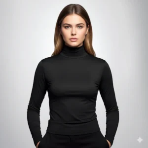 Women's black turtleneck C77