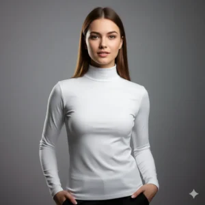 Women's White turtleneck C77