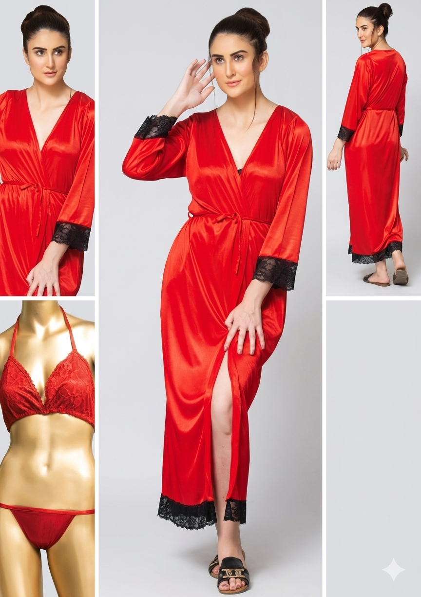 3pes (bra panty set+gown) polyster jersey soft fabric - Image 4