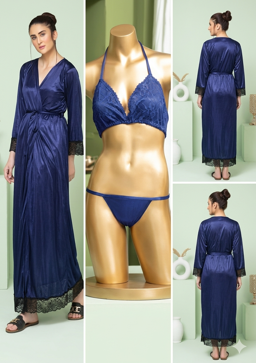 3pes (bra panty set+gown) polyster jersey soft fabric - Image 3