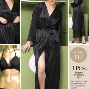 3pes (bra panty set+gown) polyster jersey soft fabric