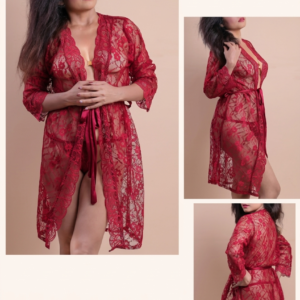 Fancy net gown 2pes (gown-panty) full net fabric