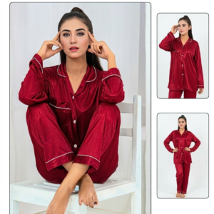 2pes (shirt+pajama) full sleeves polyster jersey soft fabric