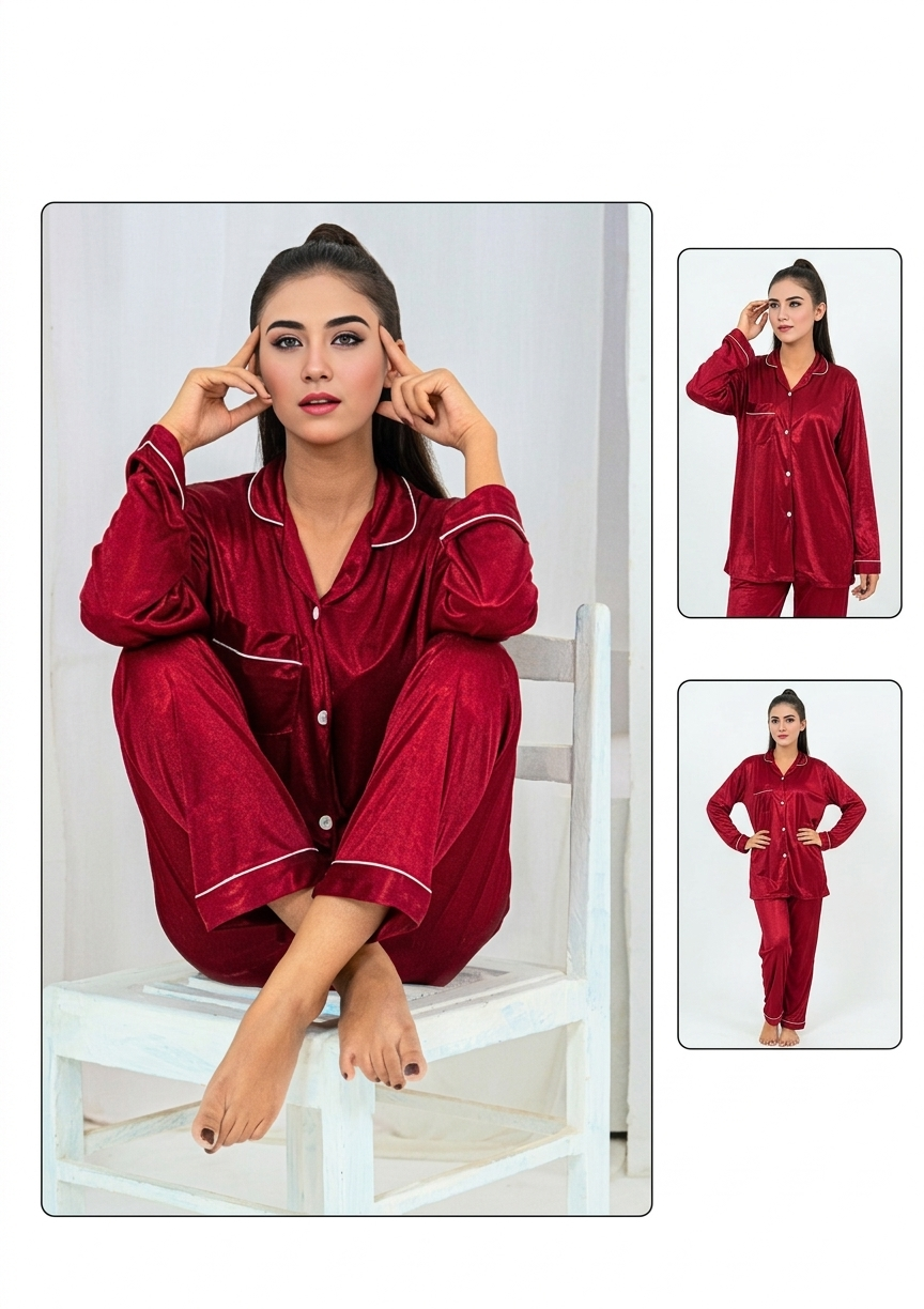 2pes (shirt+pajama) full sleeves polyster jersey soft fabric