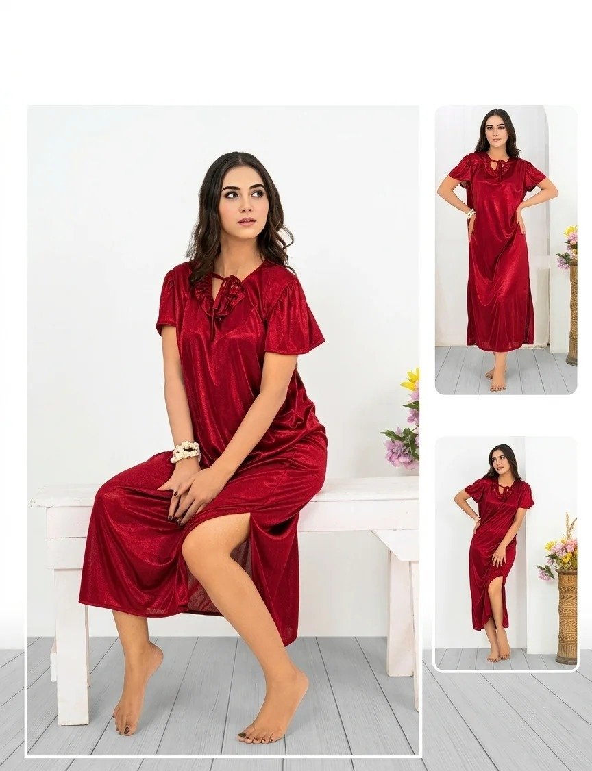 4pes (inner +gown+trouzer+t-shirt) polyster jersey soft fabric