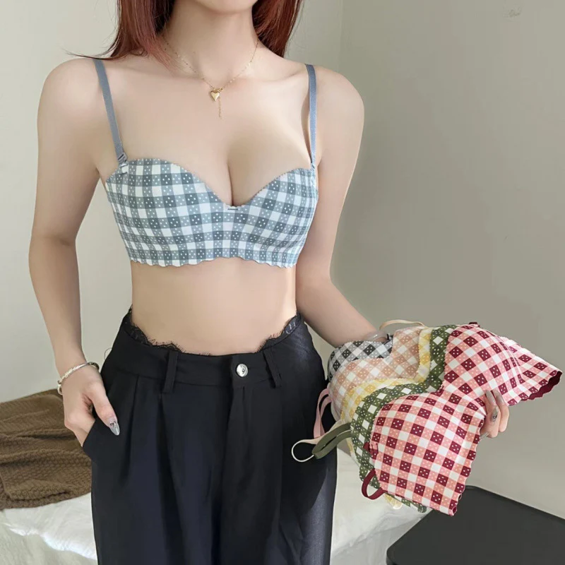 Stylish Cheque Print Bra – Padded Cups with Soft Support - Image 4