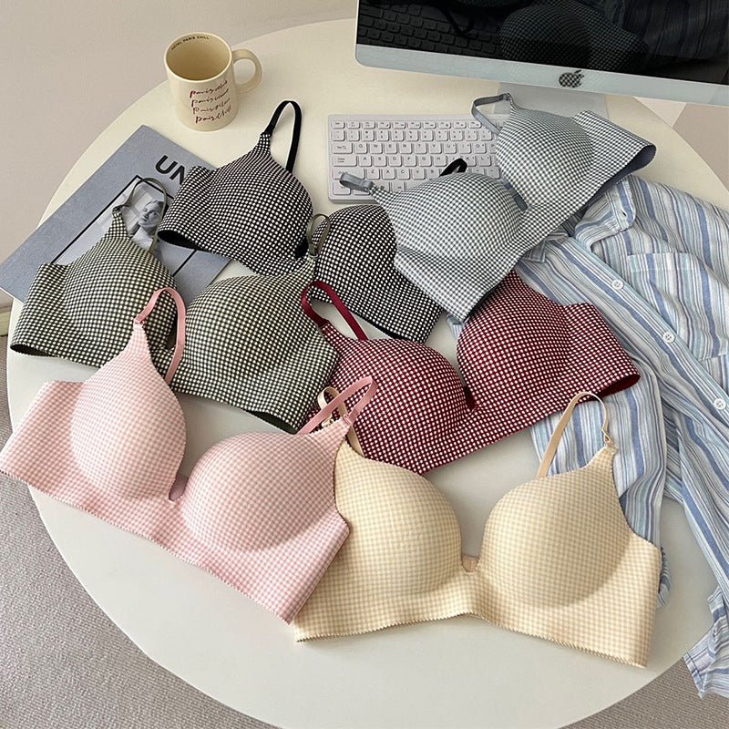 Women’s Padded Mini Cheque Bra – Supportive with Soft Hooks and Straps - Image 2