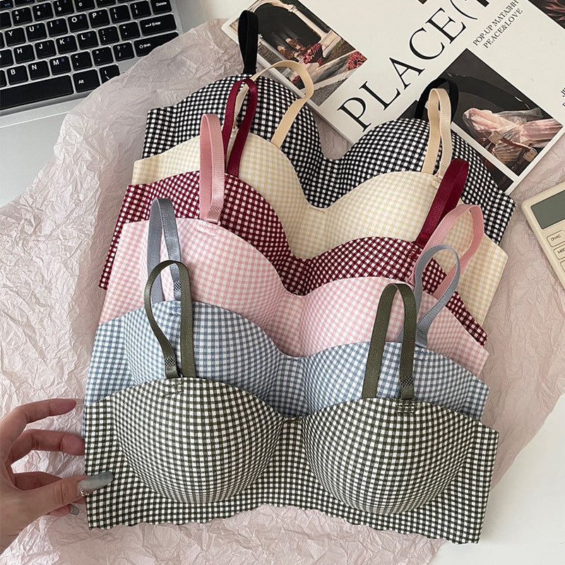 Women’s Padded Mini Cheque Bra – Supportive with Soft Hooks and Straps - Image 3