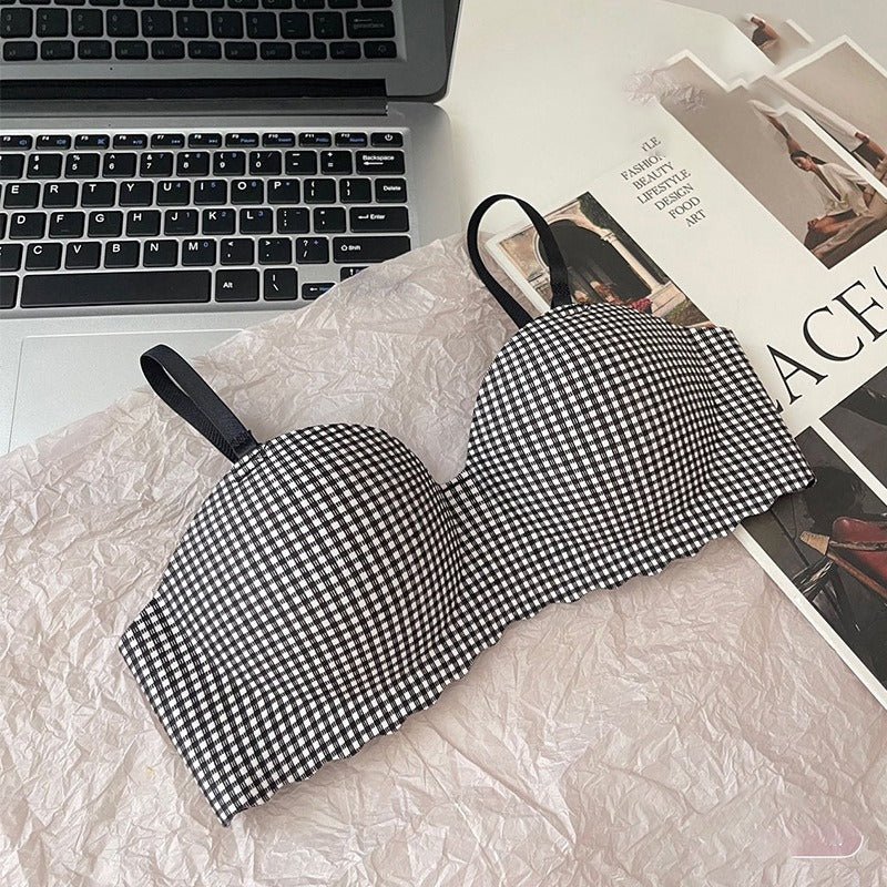 Women’s Padded Mini Cheque Bra – Supportive with Soft Hooks and Straps - Image 7