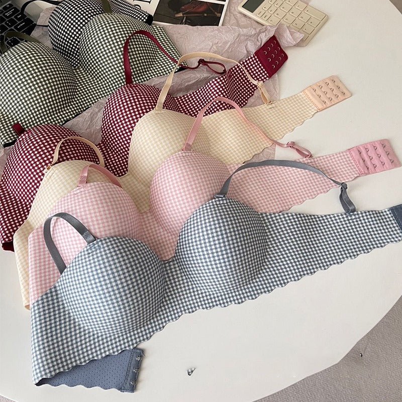 Women’s Padded Mini Cheque Bra – Supportive with Soft Hooks and Straps - Image 4