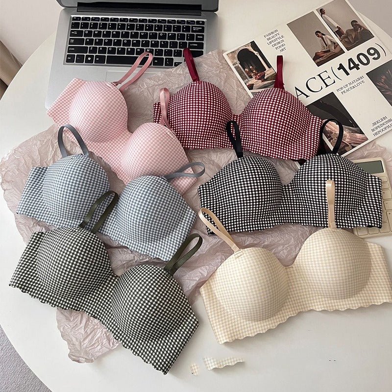 Women’s Padded Mini Cheque Bra – Supportive with Soft Hooks and Straps - Image 6