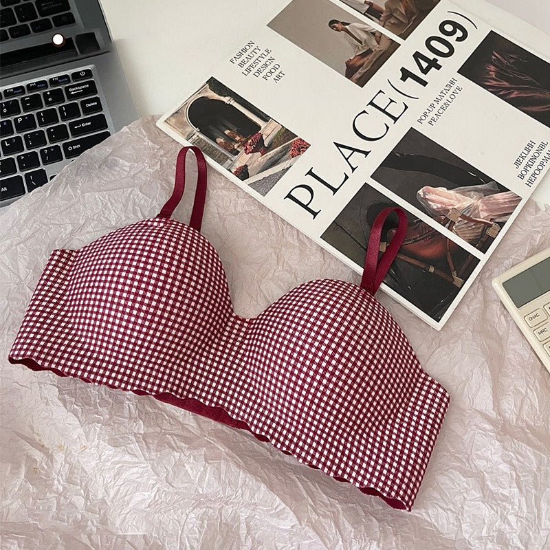 Women’s Padded Mini Cheque Bra – Supportive with Soft Hooks and Straps - Image 5