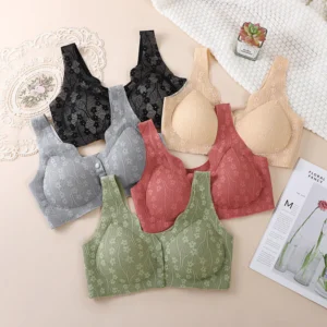 Comfortable Front-Button Bra with Adjustable Straps