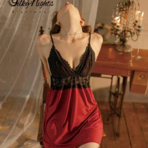 Red & Black Lace Bold Nightwear for Women