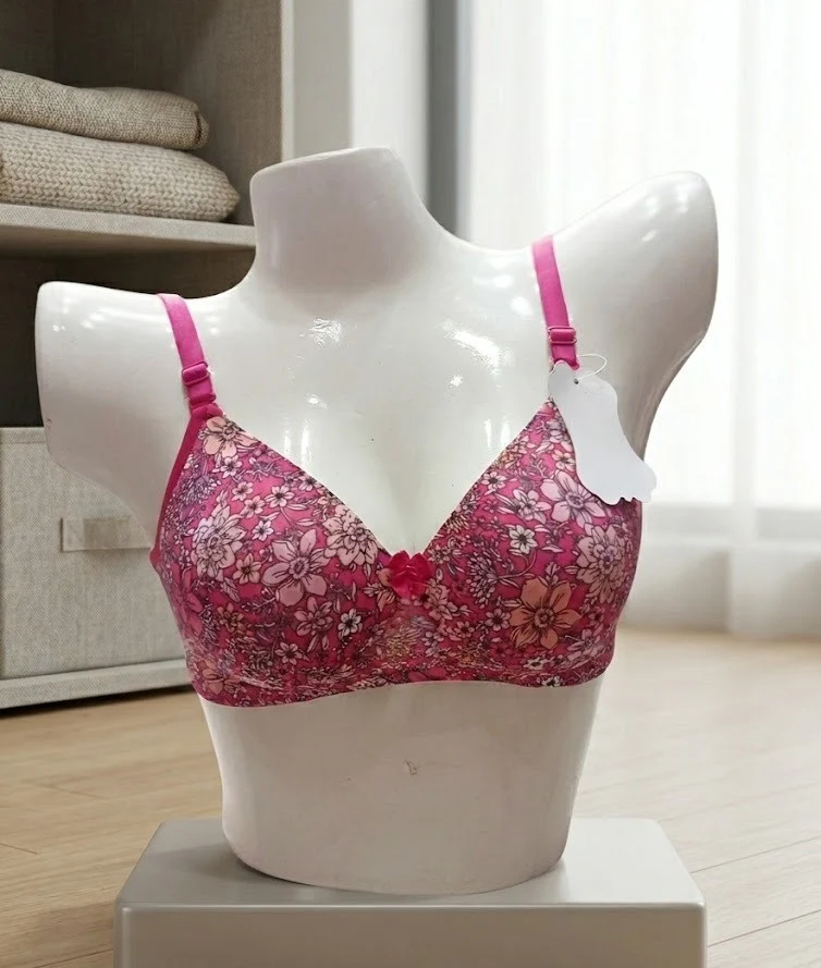 Tulip Light Padded Bra - Soft Floral Print Everyday Comfort Bra for Women