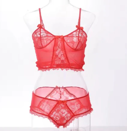 Premium Lace 2-Piece Short Lingerie Set – Sheer Black Nightwear for Women - Image 3