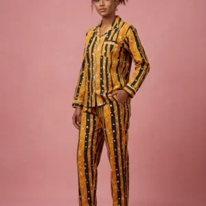 Slate Blue Botanical Pajama Set - 2-Piece Vintage Floral Loungewear