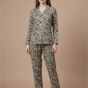 Women's Classic Leopard Print Pajama Set - 2-Piece Animal Print Sleepwear